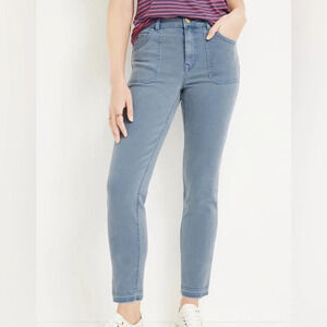 Maurices Slate Blue Patch Pocket High Rise Slim Straight Ankle Jeans 12 Women’s